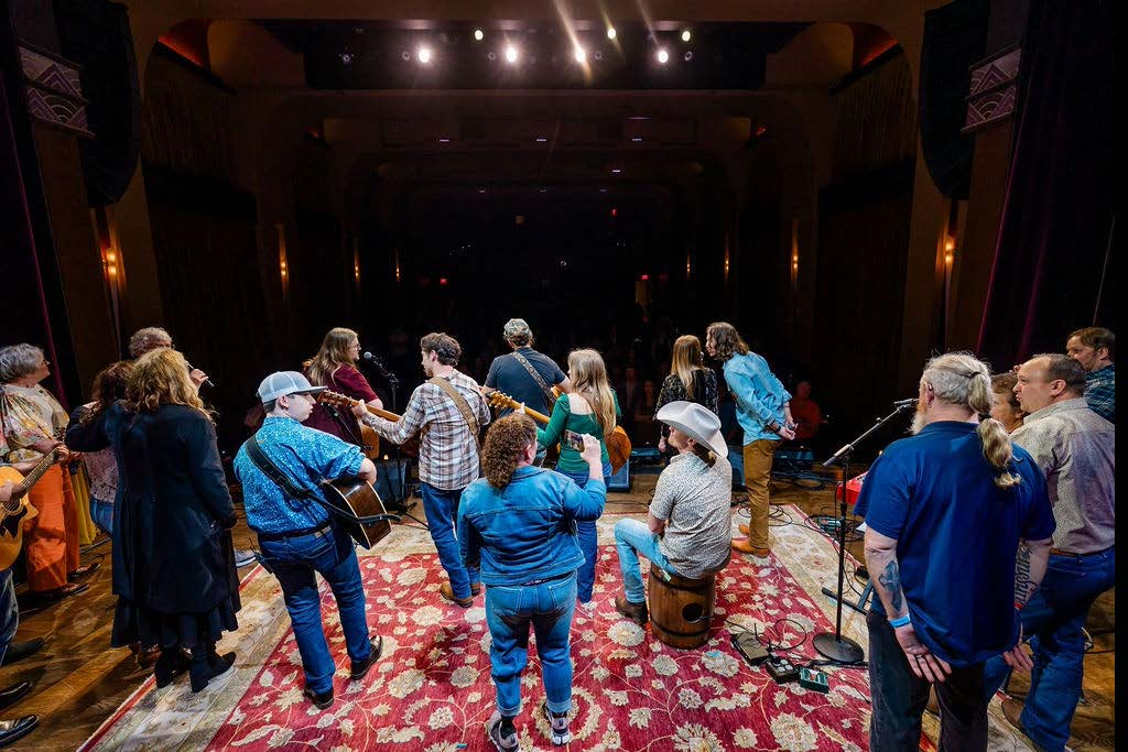 Ensemble performing in the round at Franklin Theatre