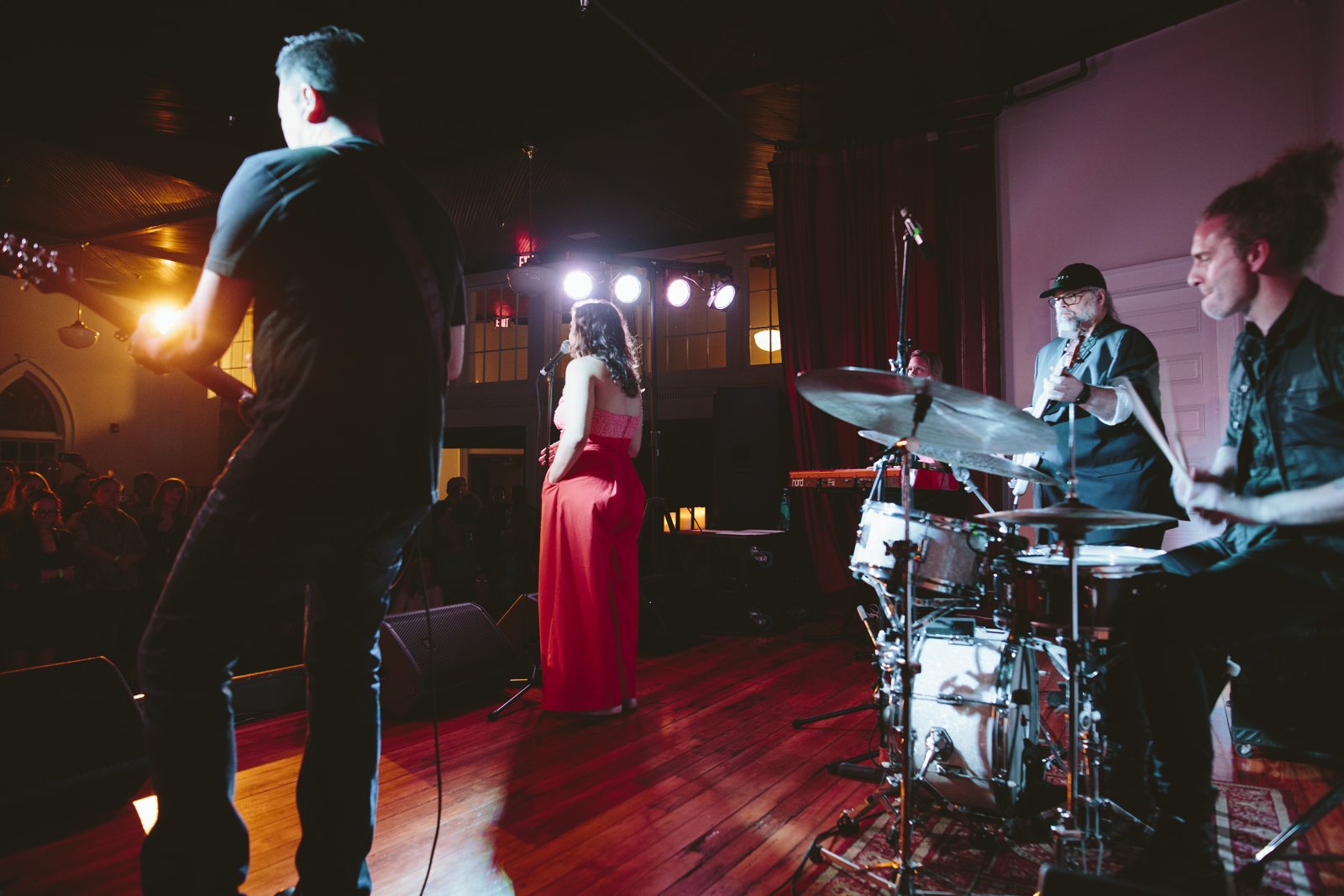 View from stage looking out at the crowd at the Sunny Day album release
